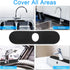 Kitchen Faucet Mat 2 Pieces Kitchen Sink Splash Guard Kitchen Sink Mats Faucet Splash Guard Faucet Splash Catcher Sink Splash Guard behind Faucet Counter Sink for Kitchen Bathroom (Black)