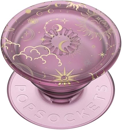 PopSockets Translucent Phone Grip with Expanding Kickstand, PopSockets for Phone, Adhesive Grip, Translucent PopGrip - Clear Glitter