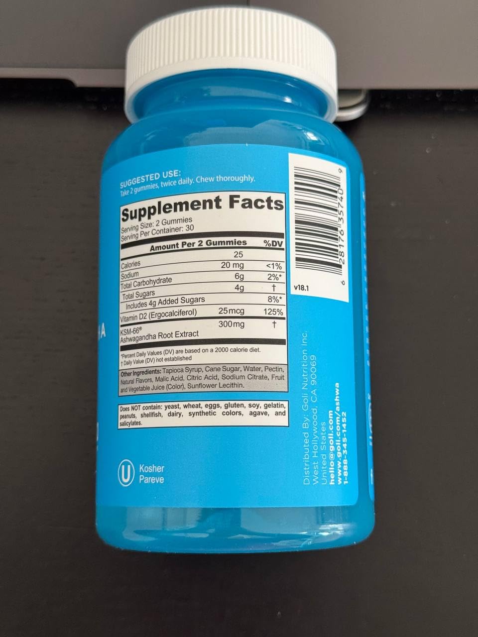 Goli Ashwagandha & Vitamin D Gummy - 60 Count