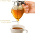 No Drip Glass Honey Dispenser with Stand - Honeycomb-Style Syrup Server and Bee-Themed Storage Jar