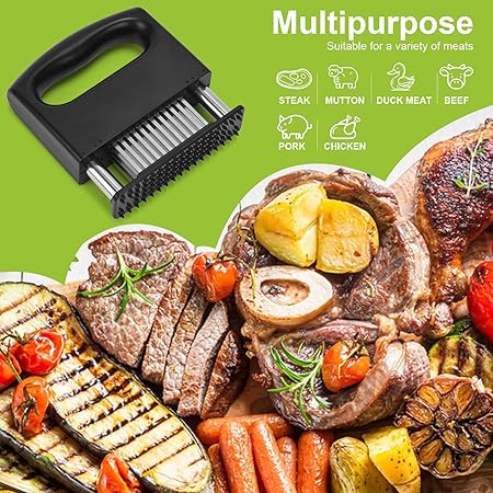 Meat Tenderizer Tool, Meat Tenderizer Stapler with 48 Stainless Steel Ultra Sharp Needle Blades