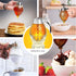 No Drip Glass Honey Dispenser with Stand - Honeycomb-Style Syrup Server and Bee-Themed Storage Jar