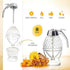 No Drip Glass Honey Dispenser with Stand - Honeycomb-Style Syrup Server and Bee-Themed Storage Jar